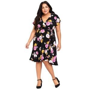 Torrid Black Floral High Low Dress